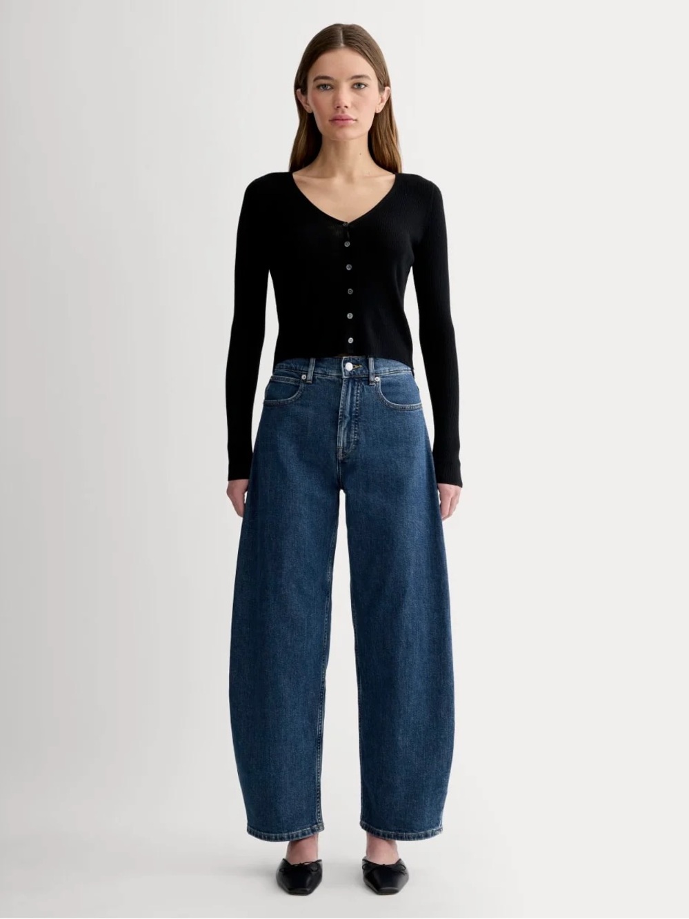 Everlane The Way-High Curve Jean Ocean Size 29R NWOT High Rise Barrel Leg Jeans